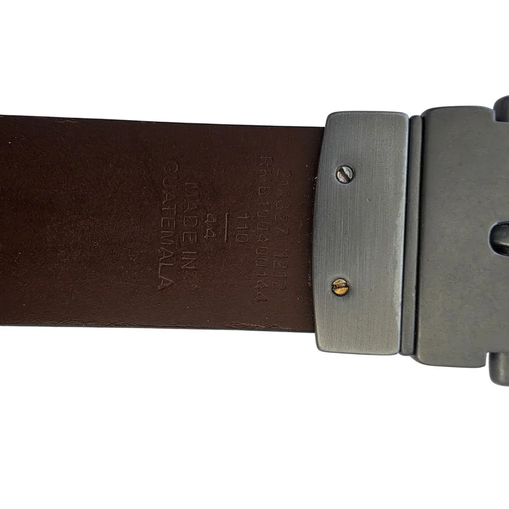 Relic Mens Reversible Belt Black‎ Brown Gunmetal Buckle Size 44 212327 1212